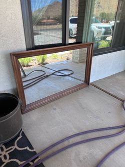 50s vintage maple pecan dresser mirror chest