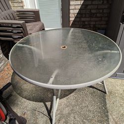 Glass Patio Round Table 