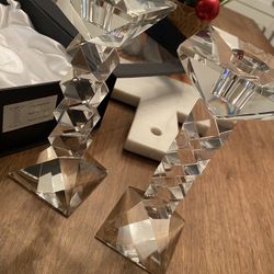 NEW In Original Box Oleg Cassini Crystal Candle Holder 
