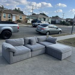 Grey Suede Sectional Couch Sofa cloud Dupe