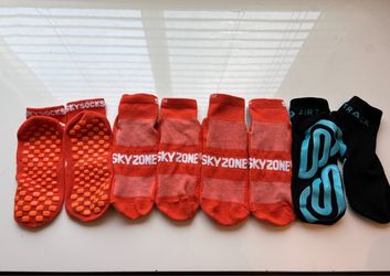 4 Pairs Bundle: Sky Zone & Air Track Trampoline Grip Socks (Fits 8.25" - 9.5")