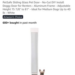 NEW  PetSafe Sliding Glass Pet Door - No-Cut DIY Install Doggy Door