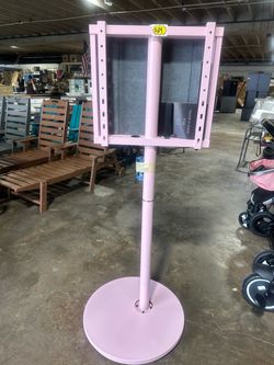 Brand new Pink Rolling TV Stand for 32 to 43 55 65 Inch TVs Portable Mobile TV Cart on Wheels, Corner TV Floor Stand with Rotating, Height Adjustable,