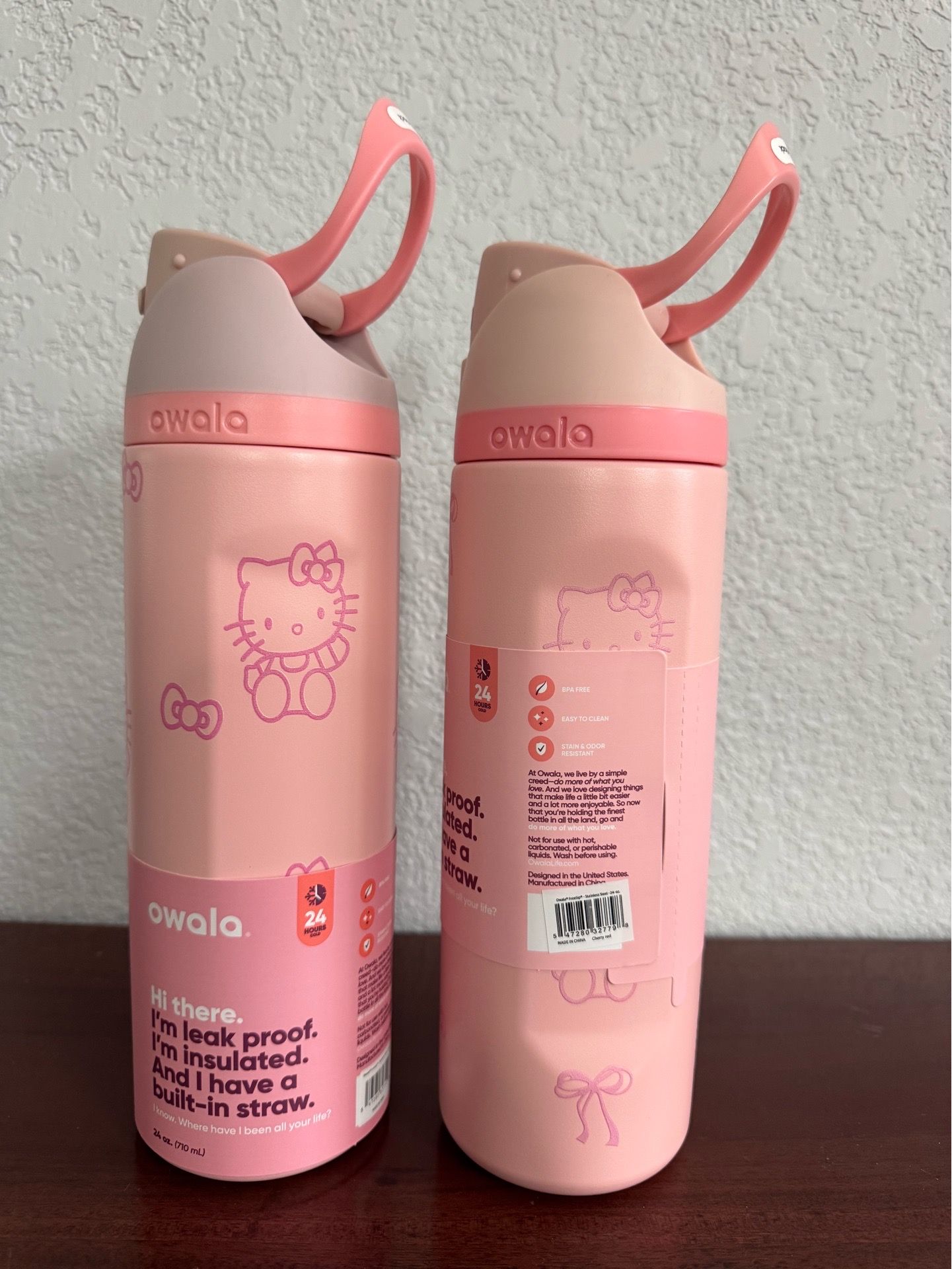 Owala x Hello Kitty 24oz FreeSip Water Bottle Pink Rose Quartz, Stainless Steel $25/pc