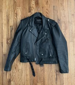 Mens Black Motorcycle Leather Jacket