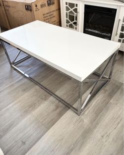 White Top Chrome Base Coffee Table