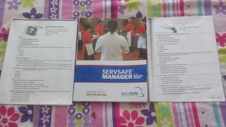 Servsafe training book and pre test and notes