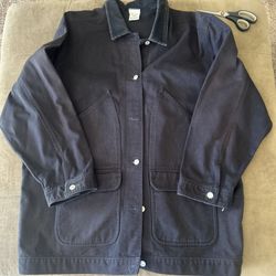 Vintage 80’s 90’s Black Denim Duster Coat