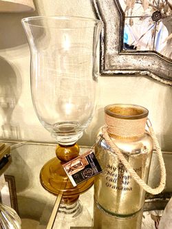 I Large Tall Flower Vase & New Gold Mercury, Glass Decor