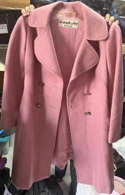Vintage Pink Long Coat Size Small