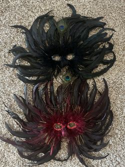 Mardi Gras Feathered Masks