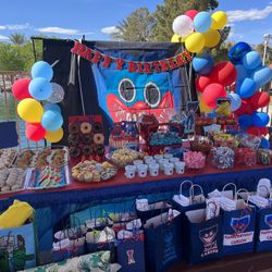 Huggy Wuggy Birthday Back Drop And Cut Outs