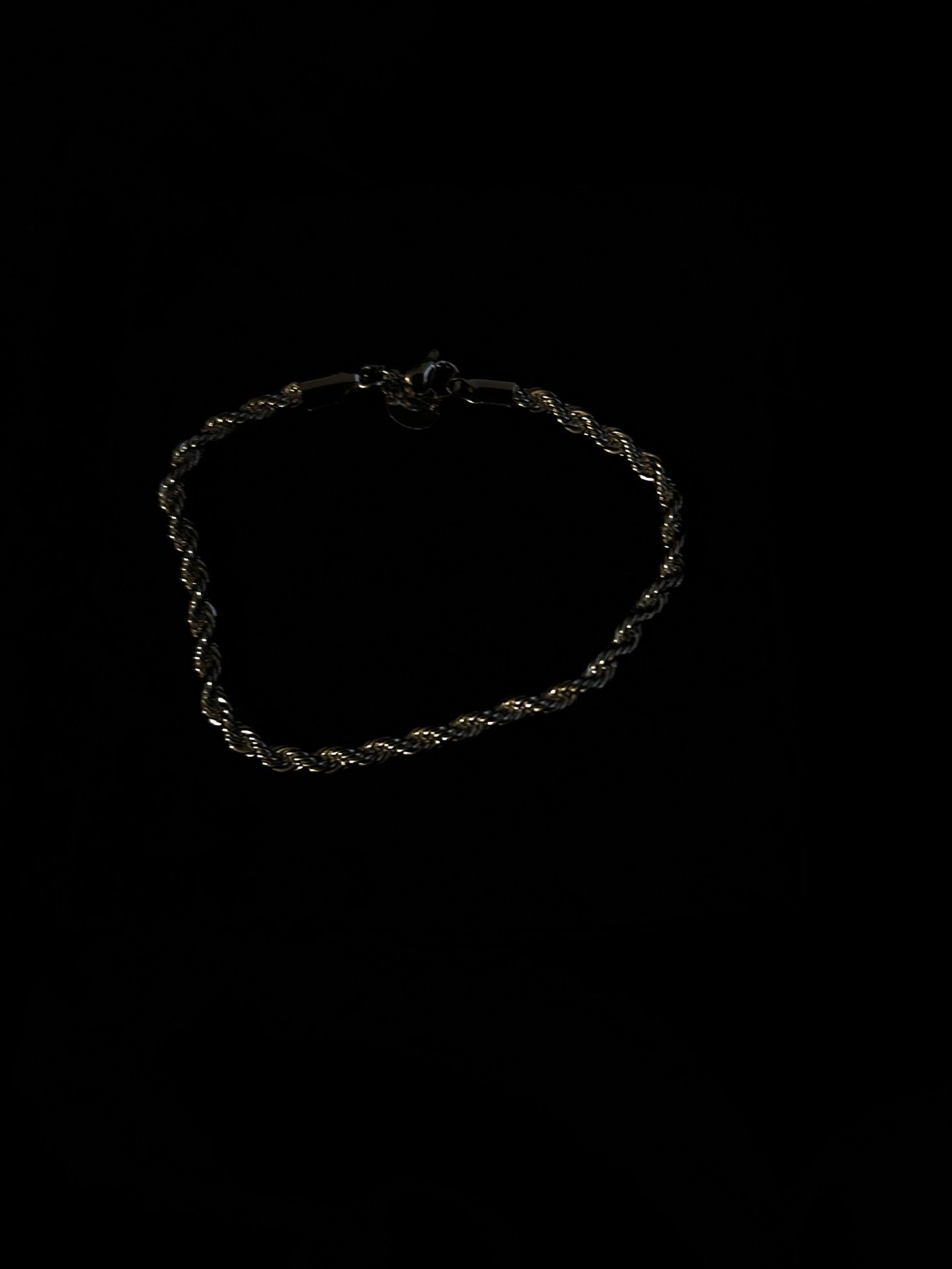 8” silver rope bracelet