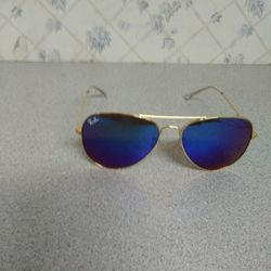 Ray-Ban Rayban Blue Mirror Gold Aviator New Sunglasses