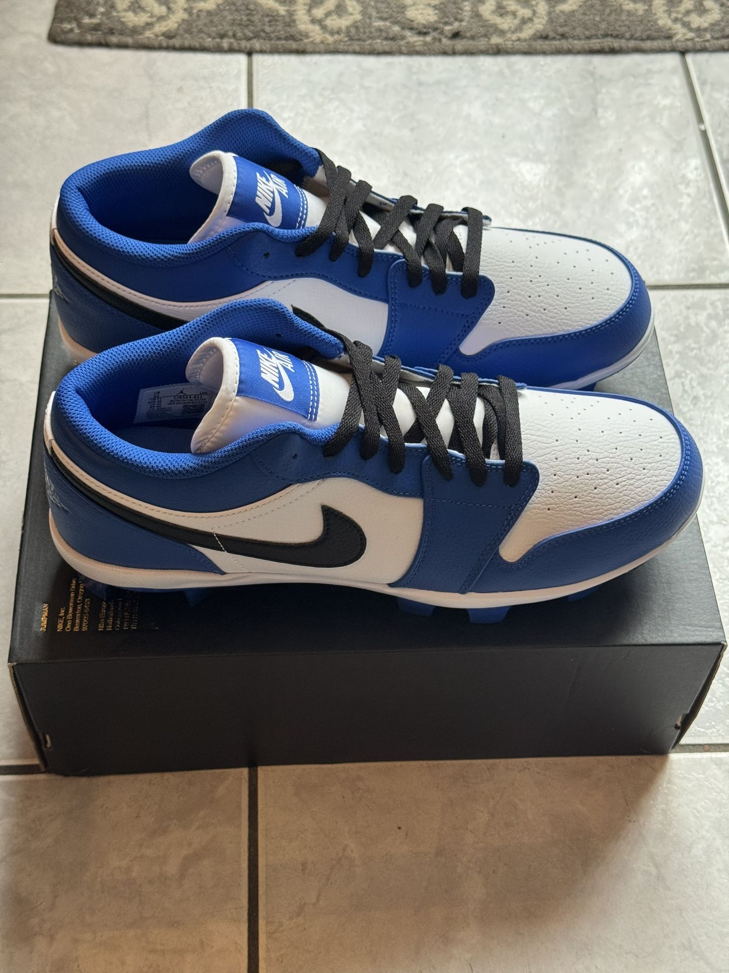 Jordan 1 Retro MCS low Blue Cleats Size 12