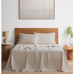 100% Pure Linen Sheets Set, French Linen Flax from Normandy, Soft Breathable Cooling and Durable 