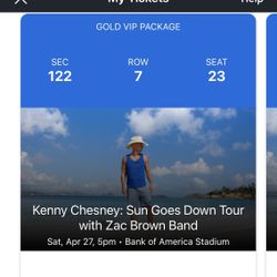 Kenny Chesney Gold package Tickets