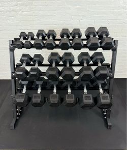 NEW DUMBBELLS SET 5-50 WITH RACK INCLUDED