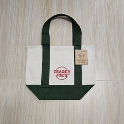 ※Limited Color GREEN※ Trader Joe's Mini Canvas Tote Bag 
