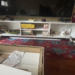 White TV Stand and 2 Shelves 