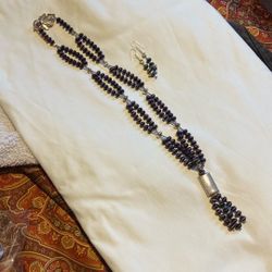 30” Necklace And earring, SILVER 925