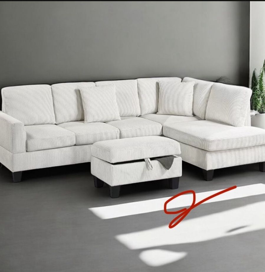 New! Super Comfy~ Luxurious Soft Touch Sofa Sectional! FREE OTTOMAN!