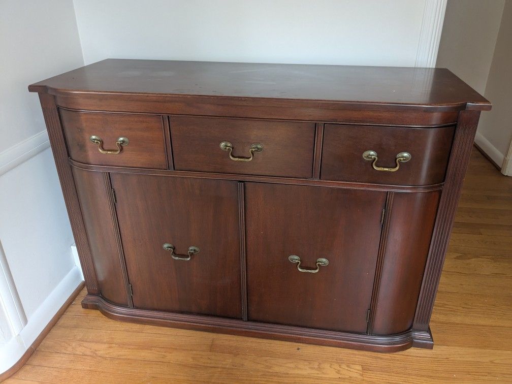 Real Vintage Genuine Mahogany Sideboard/Buffet Cabinet, for Kitchen, Normal Wear