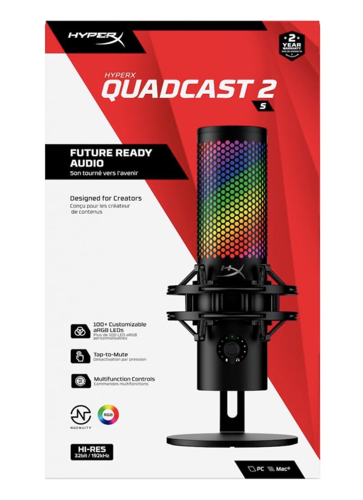 🎤 HyperX QuadCast 2 S USB Microphone – New, RGB, Creator-Ready 🎤