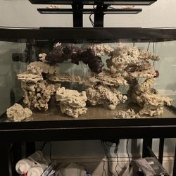 Aquarium Lights, Sand, and Rocks For Sale (message for Actual Pricing Of Items (Glass Aquarium Sold) They Are Not $123)