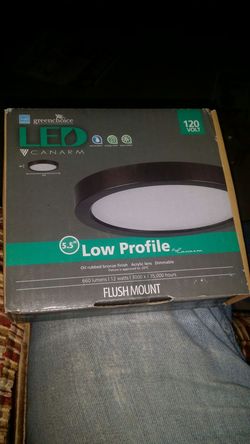 Canarm LED-SM55DL-C Light 5-1/2" Wide Integrated LED Outdoor Flush Mount Ceiling