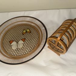 Vintage Butterfly Tray and Coasters