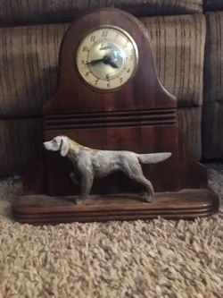 Antique/vintage dog shelf clock