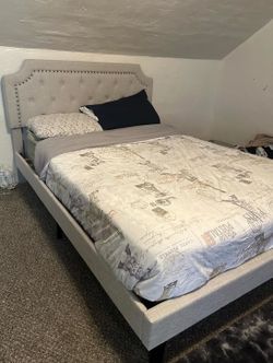 King size bed frame cream in color