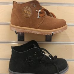 Boots / Shoes _ Kids / Boys - $14.99 = 1 pair _ black, tan / brown ( NEW ) size - 12. 13. 1. 3