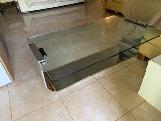 Glass and Chrome Two-Tier Coffee Table