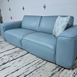 Ikea Dagarn Leather Sofa in Turquoise