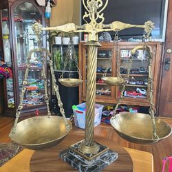 Large Antique Bronze Scale