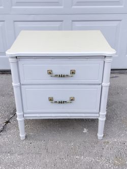 ONLY HAVE ONE!  Vintage Henry Link Bali Hai Style 2 Drawer Faux Bamboo Nightstand.