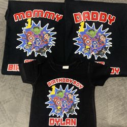 Super Heroes Birthday T-shirt’s Personalized / Playeras / Camisas Personalizadas 