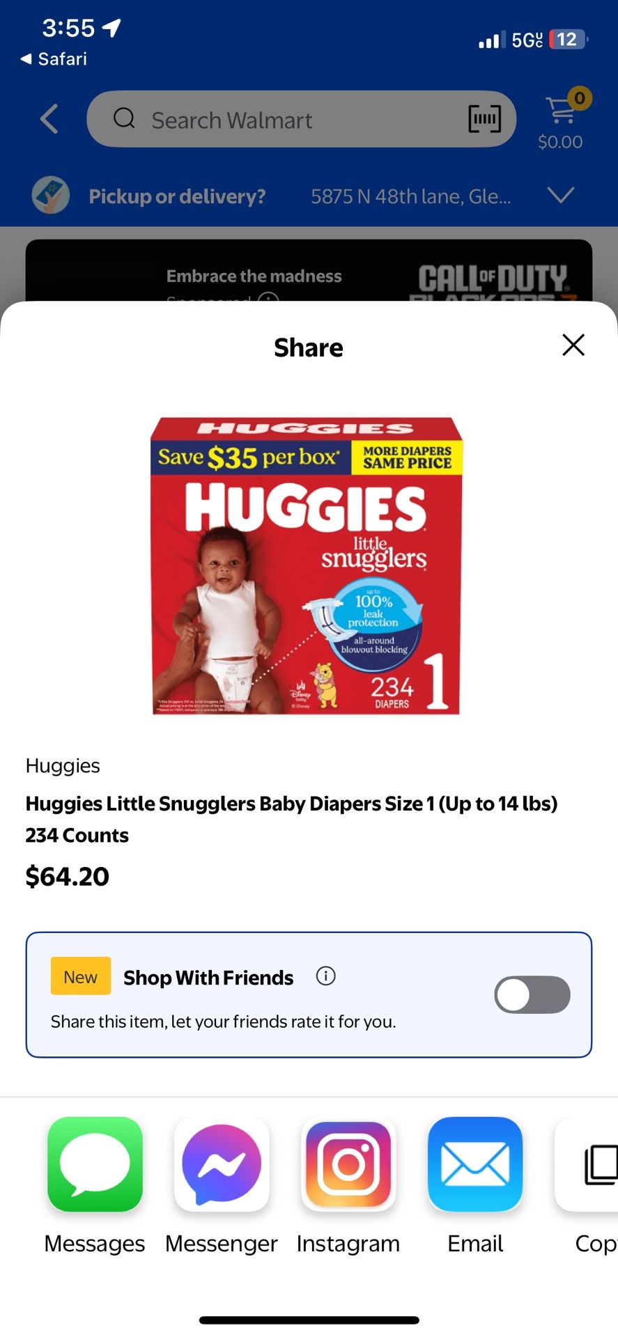 huggies size 1 234 ct diapers box 