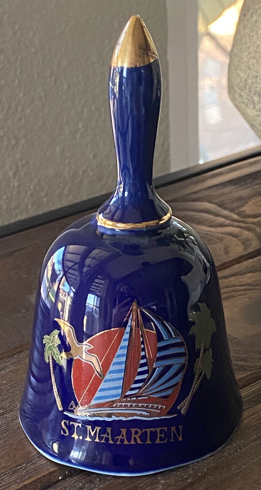 Vintage Porcelain Collectible Bell from St. Maarten.