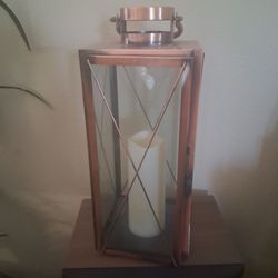 Copper Lantern /Battery Candle switch 17"Inhight