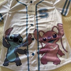 Stitch And Angel Women’s Baseball Jersey. Size Sm