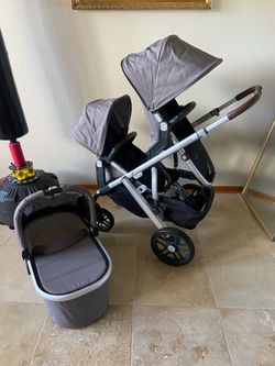 Uppababy Vista V2 Double Stroller With Bassinet Theo