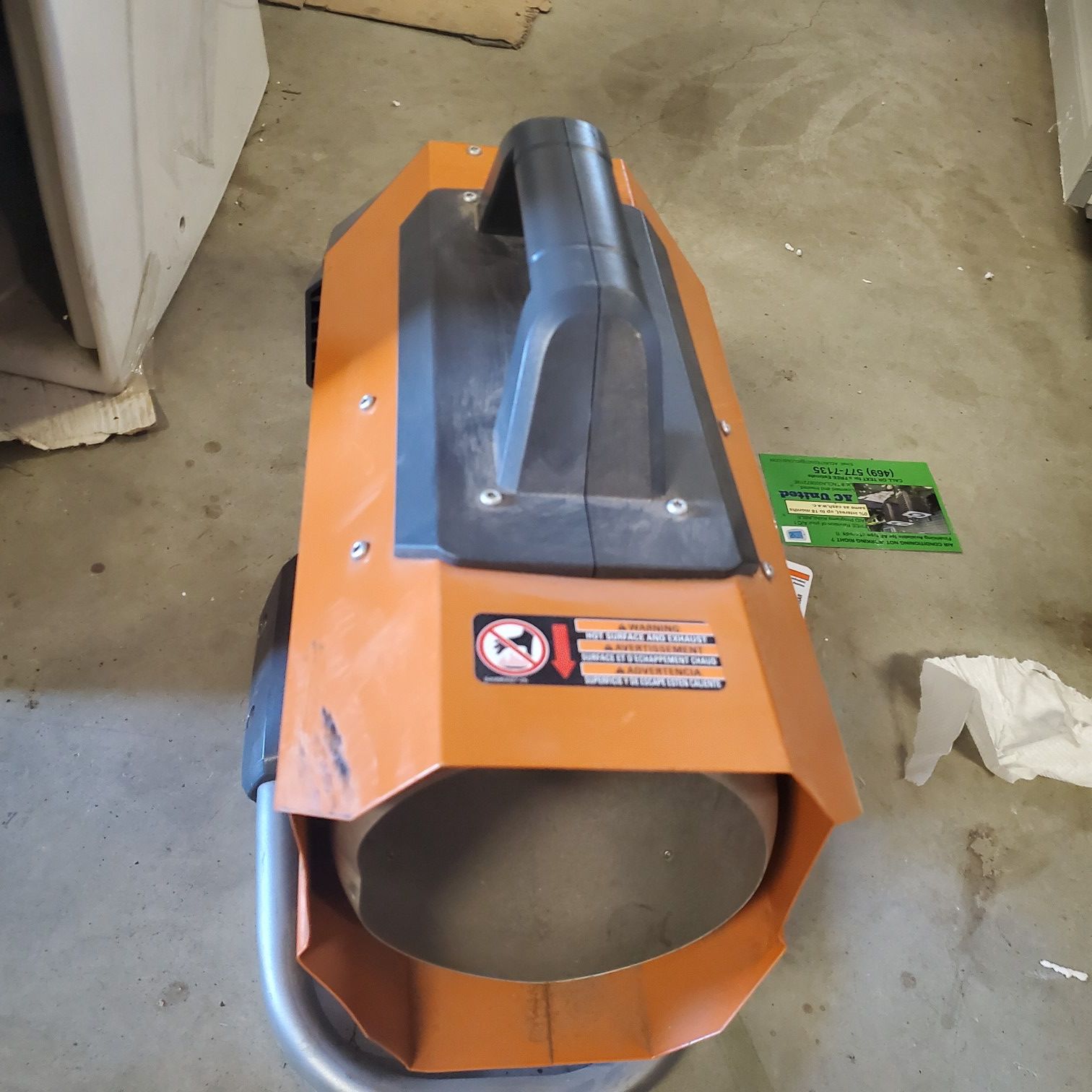 RIDGID 18Volt 60K BTU Hybrid Forced Air Propane Portable Heater for