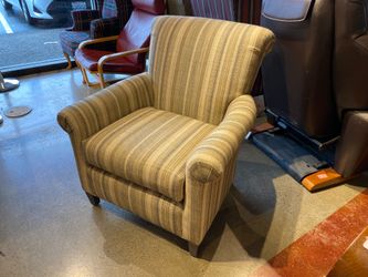 SMITH BROTHERS Beige Striped Armchair