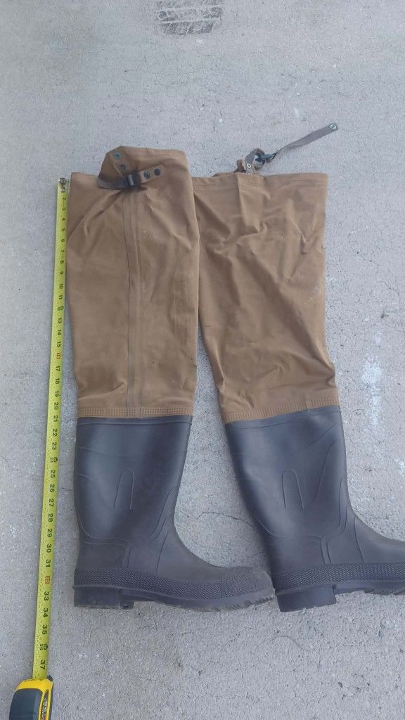 Brown RedBall fishing hunting waterproof Hip Waders Sole sz 12