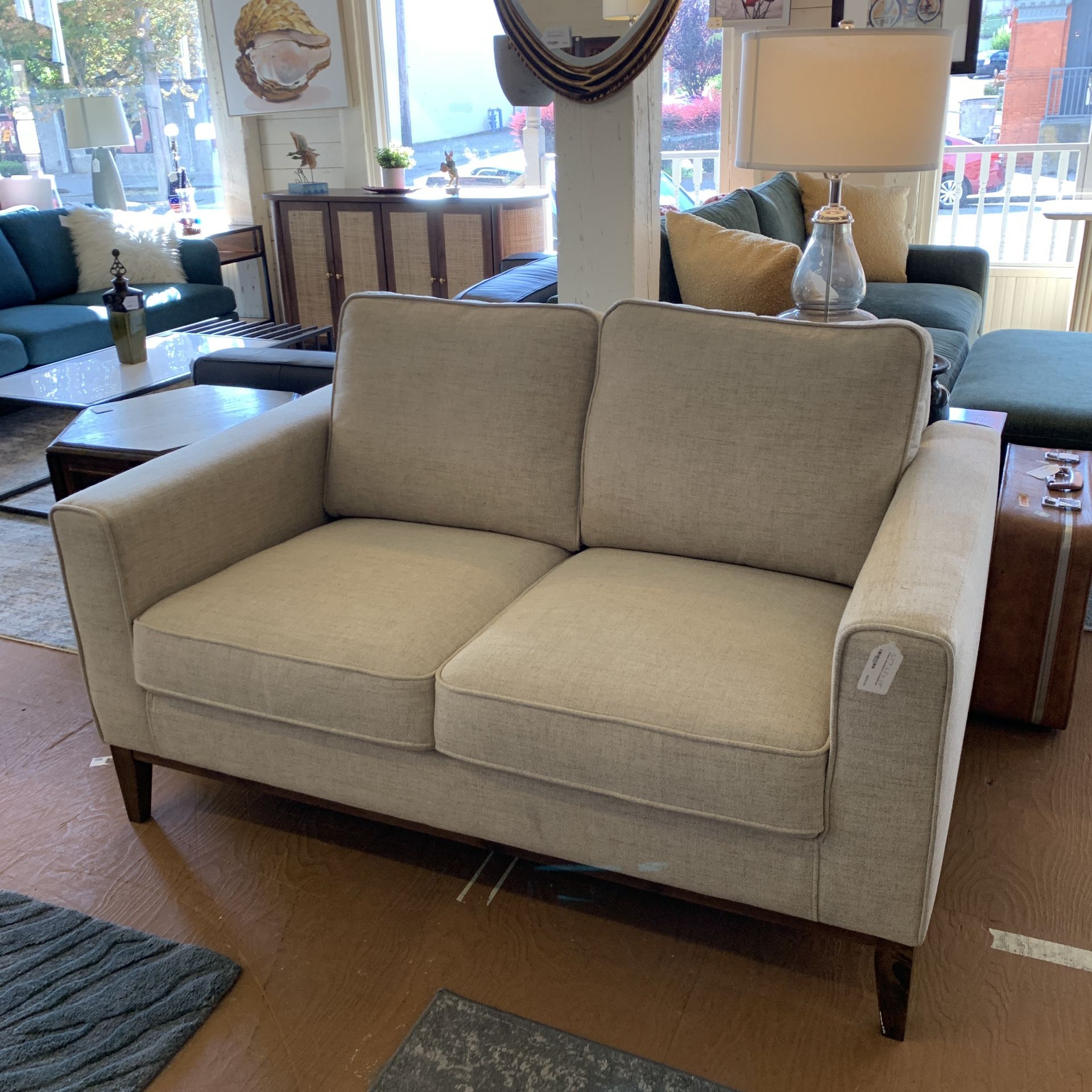 Cream Woodbase Loveseat