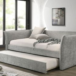 Brand New Grey Twin Size Daybed w Trundle Bed 