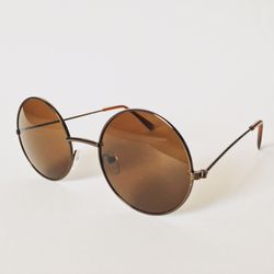 Aesthetics Sunglasses Round Tan Brown
